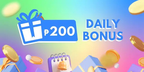 Daily bonus artwork with a gift icon and floating coins